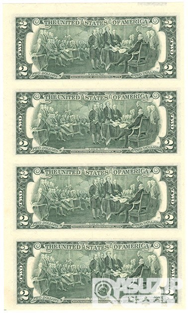 1995년 미국 2달러 4매 연결권 / 미사용품