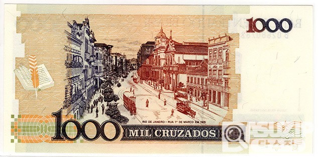 1989년 브라질 1크루자도 노보(1,000크루자도스 첨쇄) / 미사용품